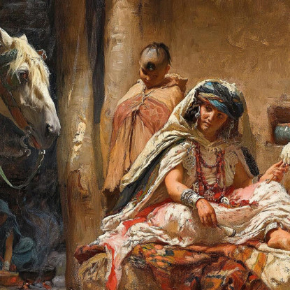 Un Interno A Biskra Frederick Arthur Bridgman fab11 quadro stampato su tela