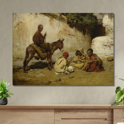 Carte Da Gioco Per Bambini Arabi Frederick Arthur Bridgman fab13 quadro stampato su tela