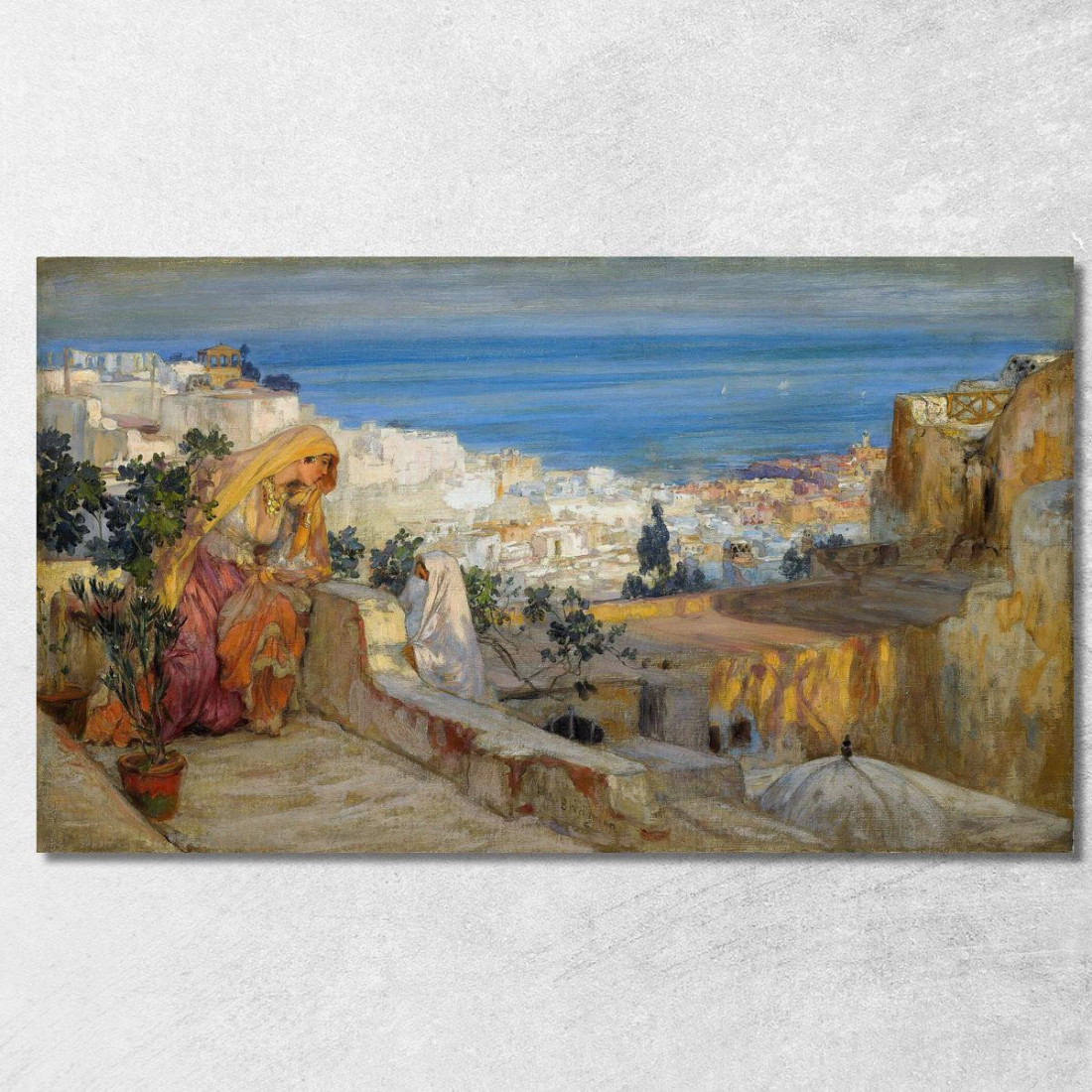 Donne Arabe Su Un Tetto Algeri Oltre Frederick Arthur Bridgman fab14 quadro stampato su tela Donne Arabe Su Un Tetto Algeri Oltre Frederick Arthur Bridgman fab14 quadro stampato su tela