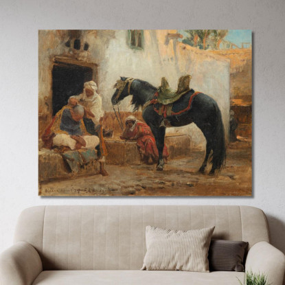 Barbiere Di Biskra Frederick Arthur Bridgman fab16 quadro stampato su tela