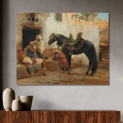 Barbiere Di Biskra Frederick Arthur Bridgman fab16 quadro stampato su tela