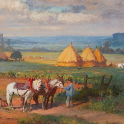 In Normandia Frederick Arthur Bridgman fab21 quadro stampato su tela