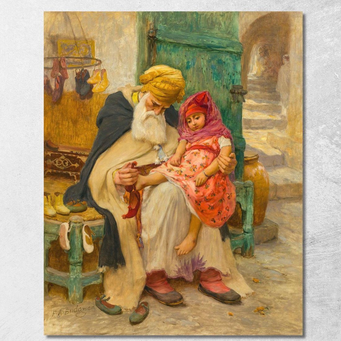Pantofole Frederick Arthur Bridgman fab36 quadro stampato su tela Pantofole Frederick Arthur Bridgman fab36 quadro stampato su tela