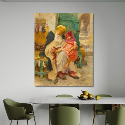 Pantofole Frederick Arthur Bridgman fab36 quadro stampato su tela