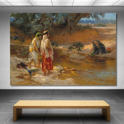 Sulle Rive Del Wadi Frederick Arthur Bridgman fab40 quadro stampato su tela