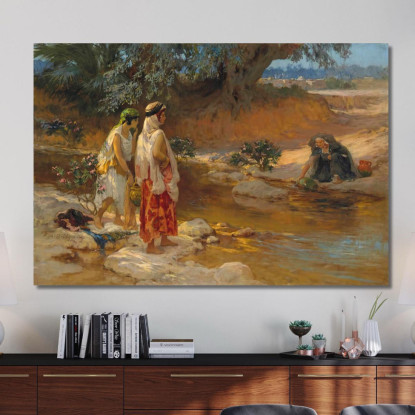 Sulle Rive Del Wadi Frederick Arthur Bridgman fab40 quadro stampato su tela