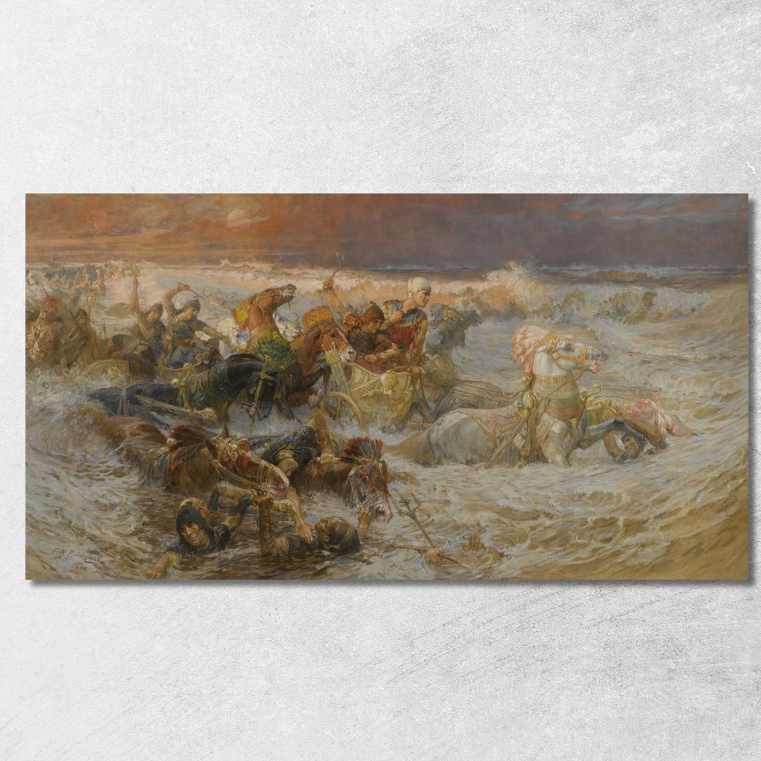 Il Faraone E Il Suo Esercito Inghiottiti Dal Mar Rosso Frederick Arthur Bridgman fab42 quadro stampato su tela Il Faraone E Il Suo Esercito Inghiottiti Dal Mar Rosso Frederick Arthur Bridgman fab42 quadro stampato su tela