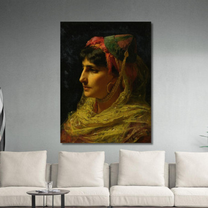 Ritratto Di Una Donna Frederick Arthur Bridgman fab44 quadro stampato su tela