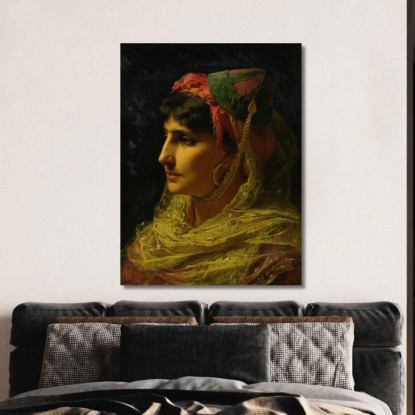 Ritratto Di Una Donna Frederick Arthur Bridgman fab44 quadro stampato su tela