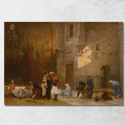 Preghiera Nella Moschea Del Cairo Frederick Arthur Bridgman fab46 quadro stampato su tela