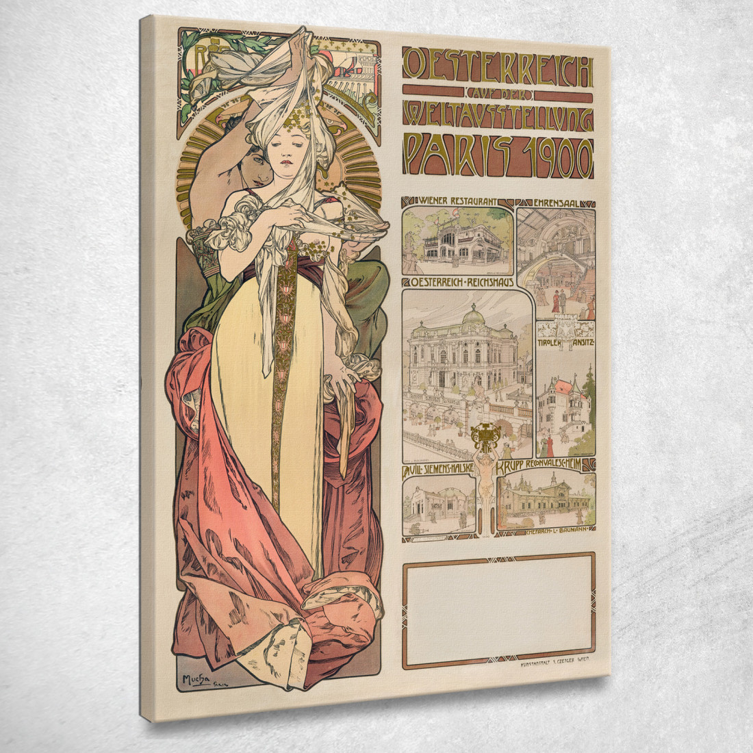 L'Austria All'Esposizione Universale Alphonse Mucha amu18 quadro stampato su tela L'Austria All'Esposizione Universale Alphonse Mucha amu18 quadro stampato su tela