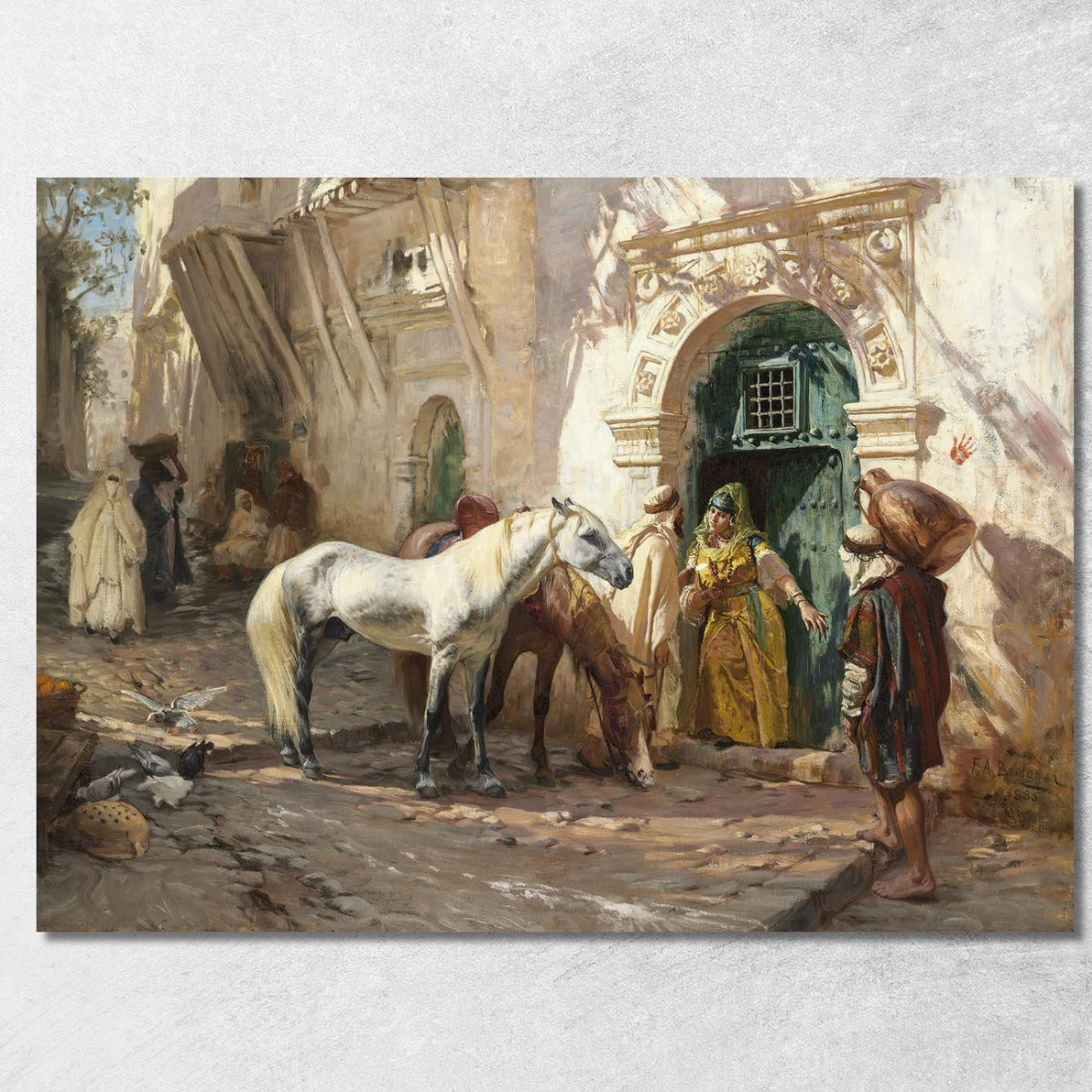 Scena Ripresa In Marocco Frederick Arthur Bridgman fab49 quadro stampato su tela Scena Ripresa In Marocco Frederick Arthur Bridgman fab49 quadro stampato su tela
