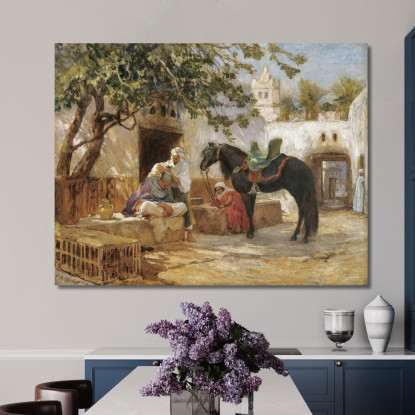 Il Barbiere Frederick Arthur Bridgman fab53 quadro stampato su tela