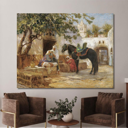 Il Barbiere Frederick Arthur Bridgman fab53 quadro stampato su tela