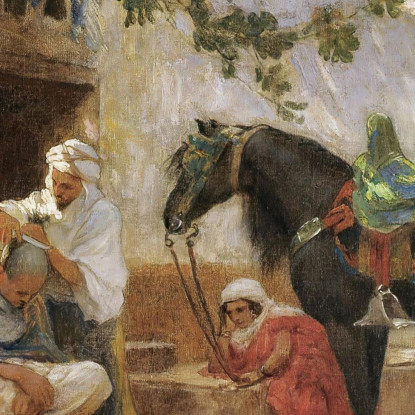 Il Barbiere Frederick Arthur Bridgman fab53 quadro stampato su tela