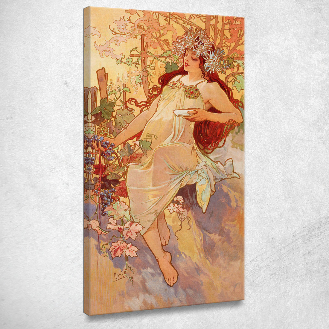 Autunno Quattro Stagioni Alphonse Mucha amu19 quadro stampato su tela Autunno Quattro Stagioni Alphonse Mucha amu19 quadro stampato su tela