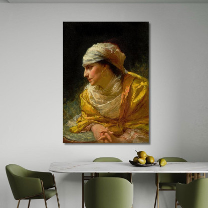 Lo Sguardo Frederick Arthur Bridgman fab56 quadro stampato su tela