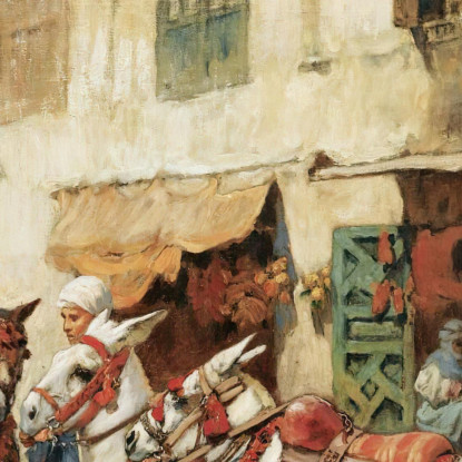 La Piazza Del Mercato 2 Frederick Arthur Bridgman fab57 quadro stampato su tela