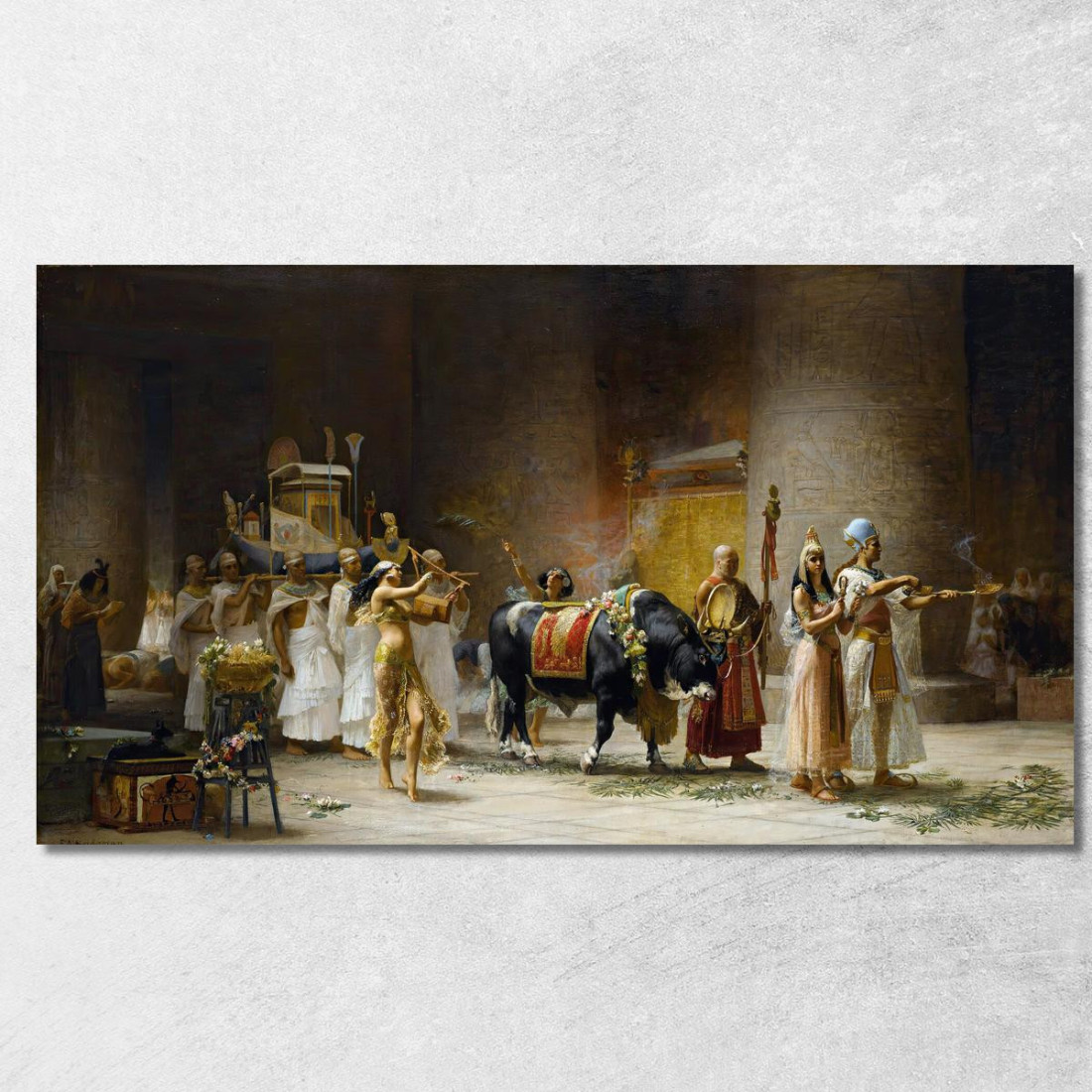 La Processione Del Toro Apis Frederick Arthur Bridgman fab62 quadro stampato su tela La Processione Del Toro Apis Frederick Arthur Bridgman fab62 quadro stampato su tela