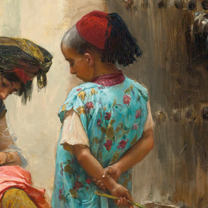 La Lezione Di Cucito Frederick Arthur Bridgman fab63 quadro stampato su tela