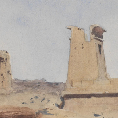 Il Tempio Di Dendur Che Mostra Il Pilone E La Terrazza Frederick Arthur Bridgman fab64 quadro stampato su tela