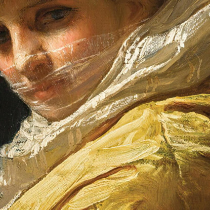 Giovane Donna Con Un Turbante Bianco Frederick Arthur Bridgman fab78 quadro stampato su tela