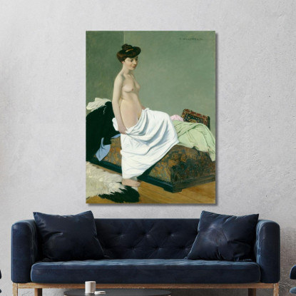 Abito Nudo In Piedi Sul Ginocchio Félix Vallotton fvl46 quadro stampato su tela
