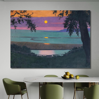 Tramonto Al Cielo Arancione E Viola Di Grace Félix Vallotton fvl47 quadro stampato su tela