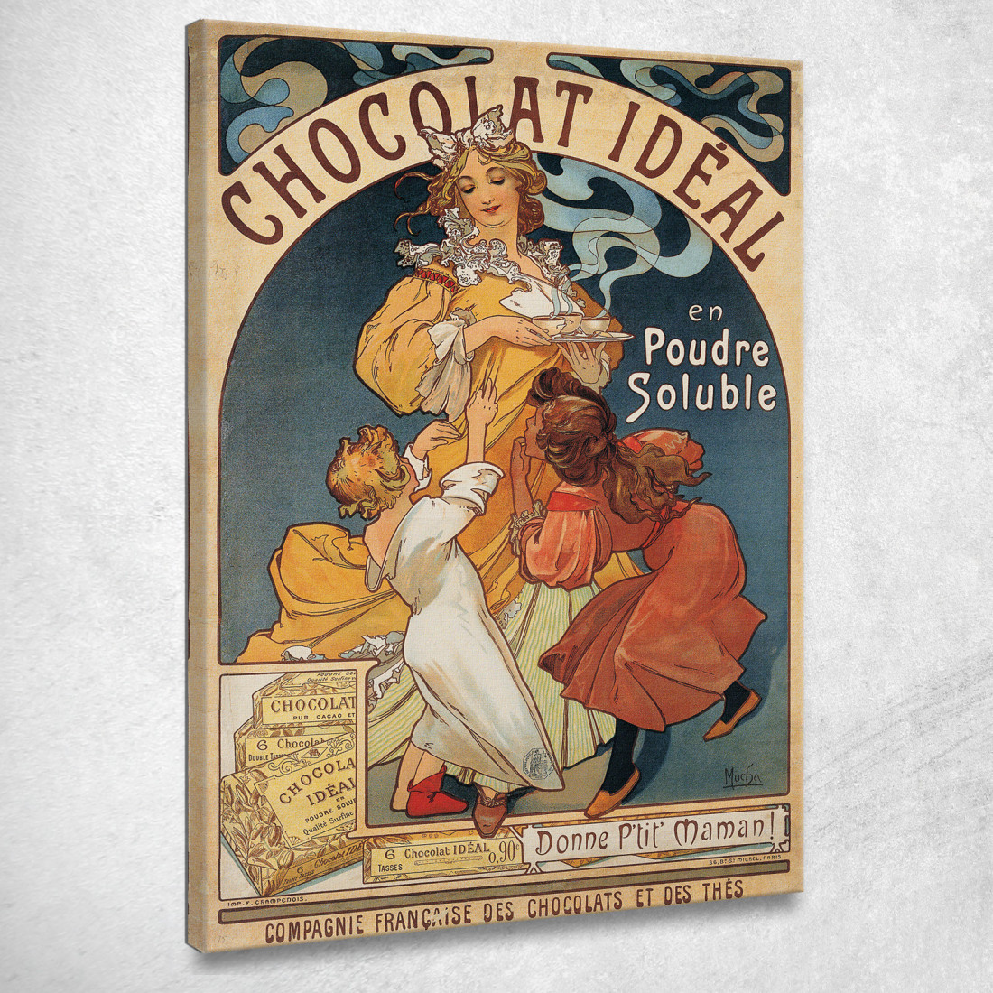 Cioccolato Ideale Alphonse Mucha amu28 quadro stampato su tela Cioccolato Ideale Alphonse Mucha amu28 quadro stampato su tela