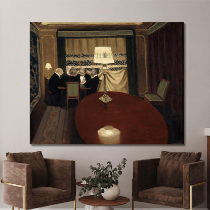Il Gioco Del Poker Félix Vallotton fvl59 quadro stampato su tela