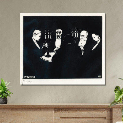 Il Gioco Del Poker Félix Vallotton fvl60 quadro stampato su tela