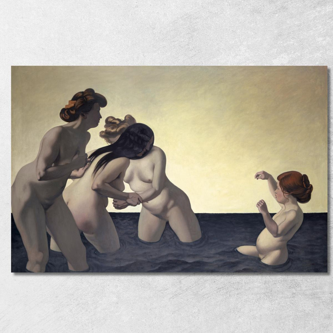Tre Donne E Una Bambina Che Giocano Nell'Acqua Félix Vallotton fvl68 quadro stampato su tela Tre Donne E Una Bambina Che Giocano Nell'Acqua Félix Vallotton fvl68 quadro stampato su tela