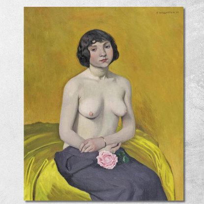 Donna Con Rosa Félix Vallotton fvl70 quadro stampato su tela