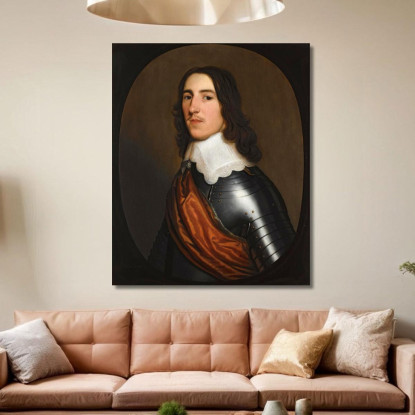 Ritratto Di Un Gentiluomo A Mezzo Busto Ritenuto Essere Sir Thomas Ogle Gerard van Honthorst gvh4 quadro stampato su tela