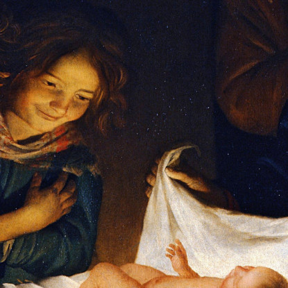 Adorazione Del Bambino Gerard van Honthorst gvh7 quadro stampato su tela