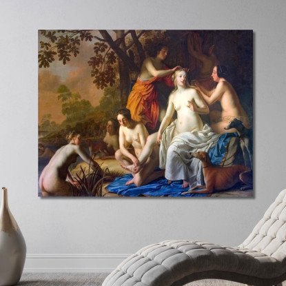 Diana Con Le Sue Ninfe Gerard van Honthorst gvh16 quadro stampato su tela