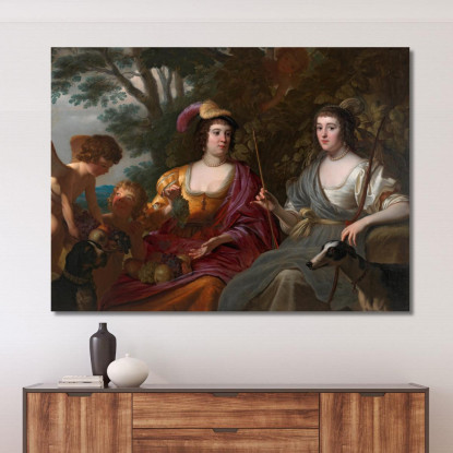 Doppio Ritratto Di Amalia Van Solms E Charlotte De La Trémoïlle Gerard van Honthorst gvh17 quadro stampato su tela