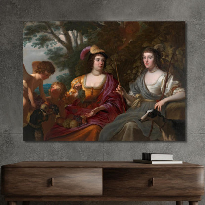 Doppio Ritratto Di Amalia Van Solms E Charlotte De La Trémoïlle Gerard van Honthorst gvh17 quadro stampato su tela