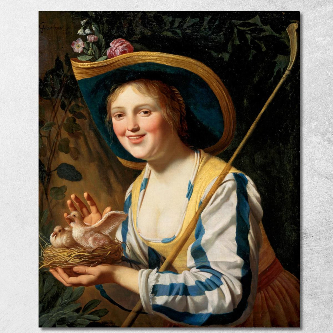 Pastorella Con I Piccioni Gerard van Honthorst gvh43 quadro stampato su tela Pastorella Con I Piccioni Gerard van Honthorst gvh43 quadro stampato su tela