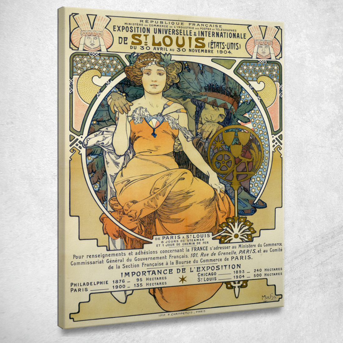 Esposizione Universale E Internazionale Di St. Louis Alphonse Mucha amu39 quadro stampato su tela Esposizione Universale E Internazionale Di St. Louis Alphonse Mucha amu39 quadro stampato su tela