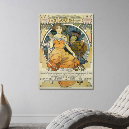 Esposizione Universale E Internazionale Di St. Louis Alphonse Mucha amu39 quadro stampato su tela