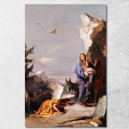 La Fuga In Egitto Giovanni Battista Tiepolo gbt44 quadro stampato su tela