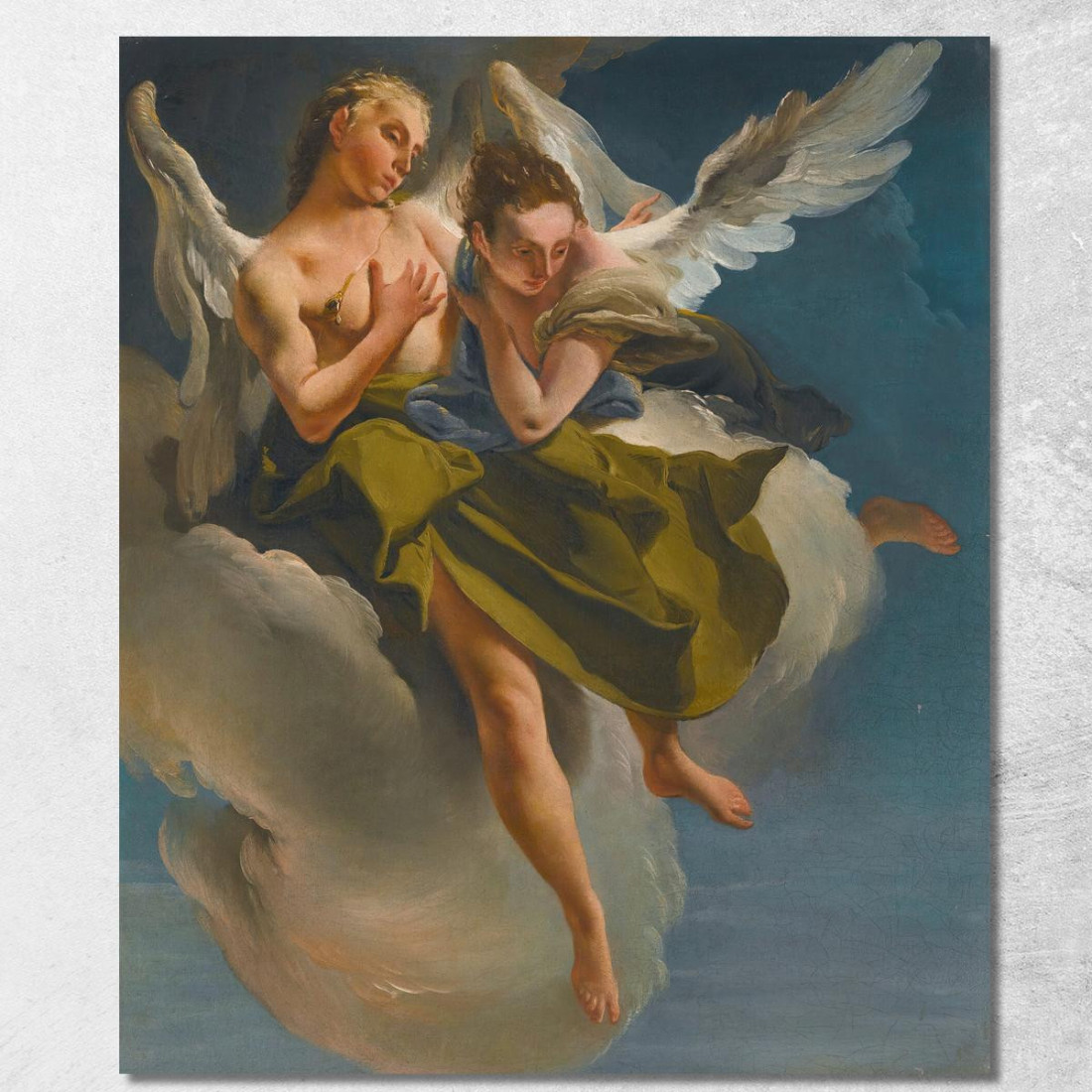 Due Angeli In Volo Giovanni Battista Tiepolo gbt54 quadro stampato su tela Due Angeli In Volo Giovanni Battista Tiepolo gbt54 quadro stampato su tela