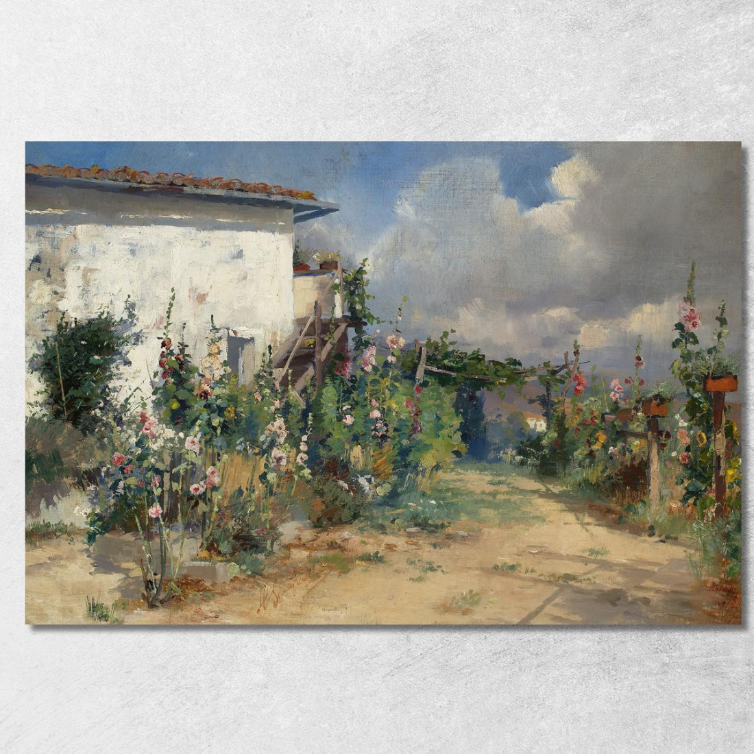 Casa Con Malvarosa In Giardino Henryk Siemiradzki hsm19 quadro stampato su tela Casa Con Malvarosa In Giardino Henryk Siemiradzki hsm19 quadro stampato su tela
