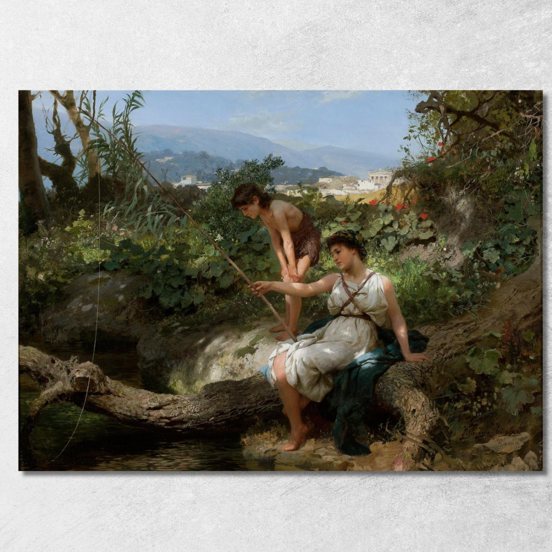 Idillio Romano Pesca Henryk Siemiradzki hsm36 quadro stampato su tela Idillio Romano Pesca Henryk Siemiradzki hsm36 quadro stampato su tela