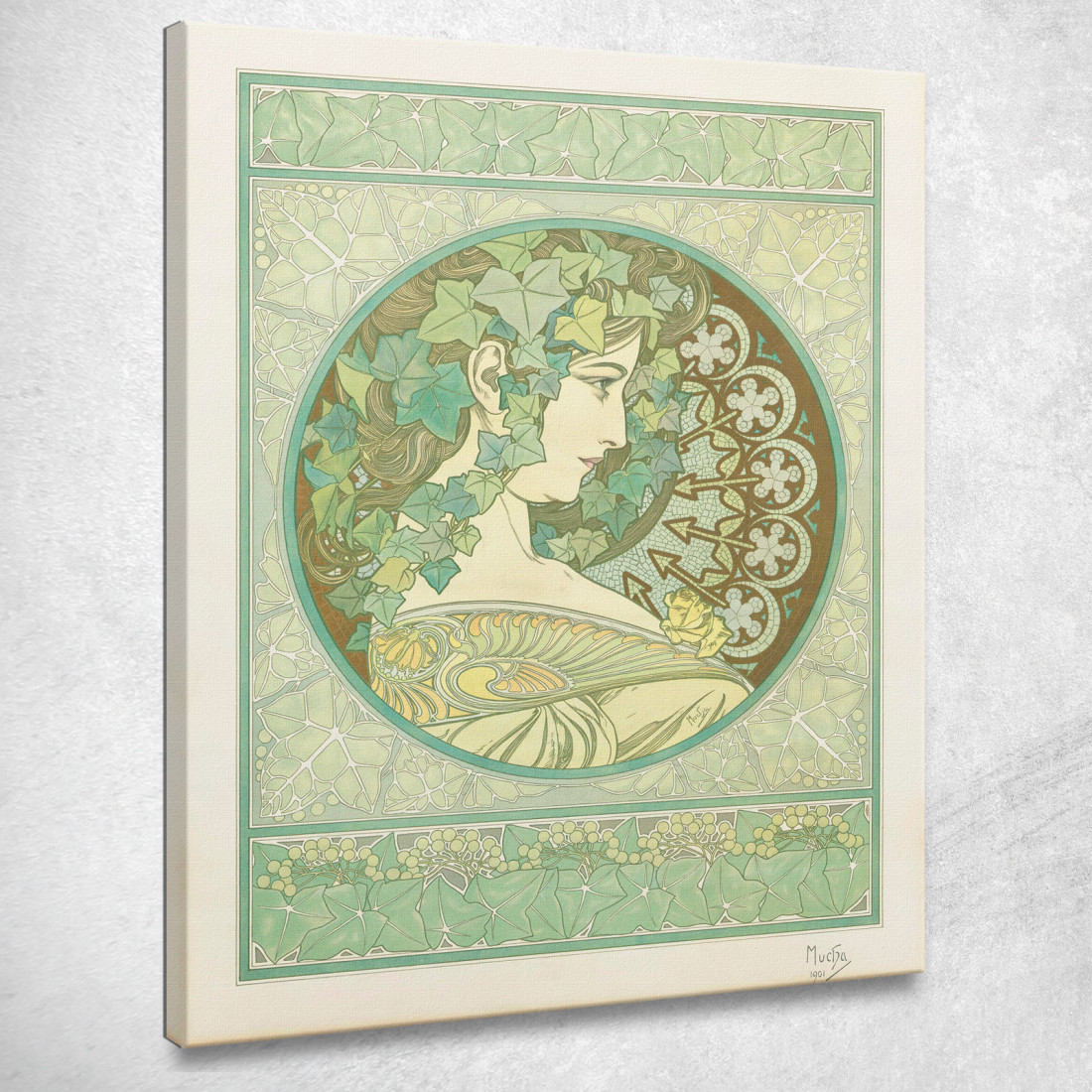 Edera Alphonse Mucha amu54 quadro stampato su tela Edera Alphonse Mucha amu54 quadro stampato su tela
