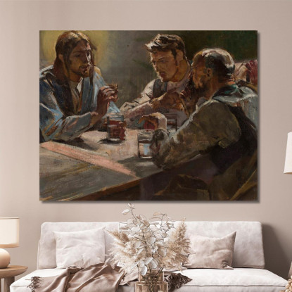 Cristo A Emmaus Jacek Malczewski jml14 quadro stampato su tela