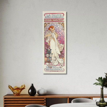 La Signora Delle Camelie Alphonse Mucha amu58 quadro stampato su tela