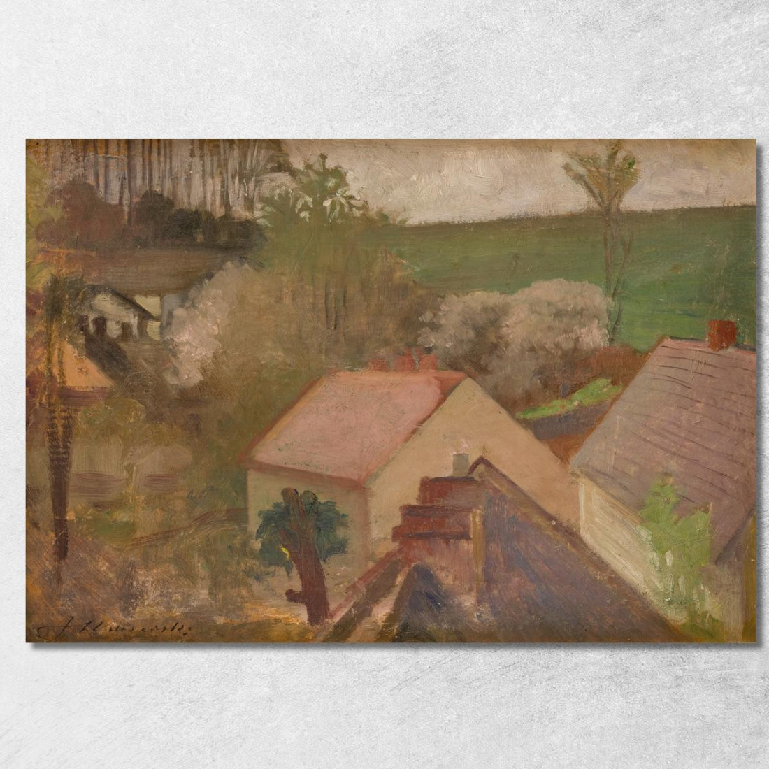 Paesaggio Di Campagna Con Case Jacek Malczewski jml18 quadro stampato su tela Paesaggio Di Campagna Con Case Jacek Malczewski jml18 quadro stampato su tela