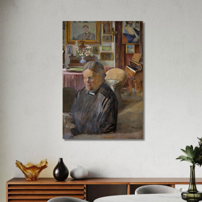 Helena La Sorella Dell'Artista In Casa Jacek Malczewski jml39 quadro stampato su tela